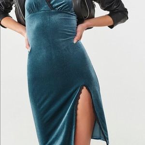 Forever 21 velvet and lace dress in dark teal